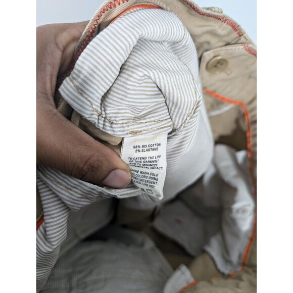 Alex Mill Pants Women Sz 10 Tan Khaki Boyish Chino‎ High Waist Cotton Lagenlook - Picture 9 of 10